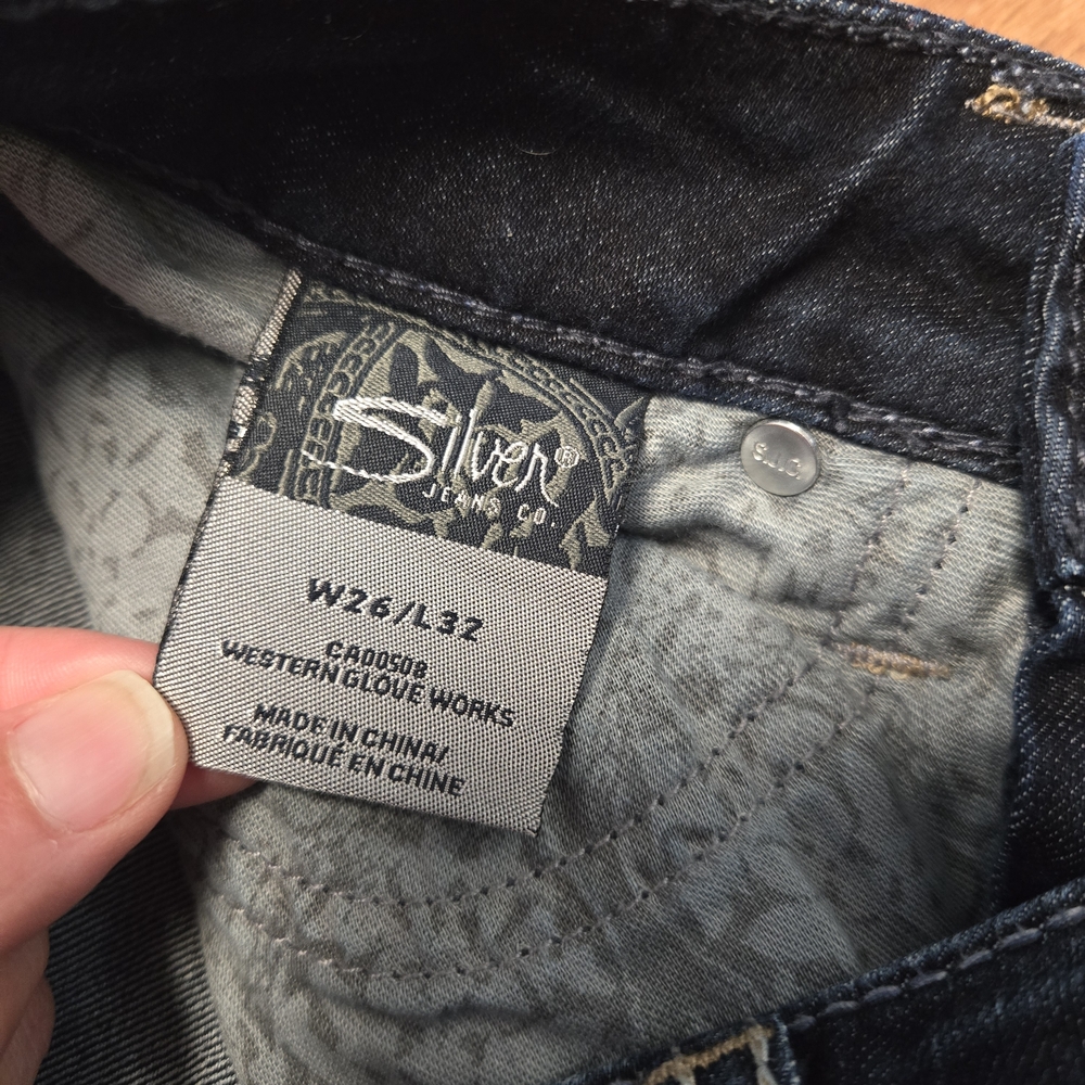 Silver Jeans Women's Berkley Dark Indigo Straight-Leg Jeans 26 X 32 - Picture 4 of 9